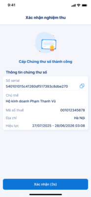 3.Xac nhan nghiem thu cap bu chung thu so vnpt smartca 2026