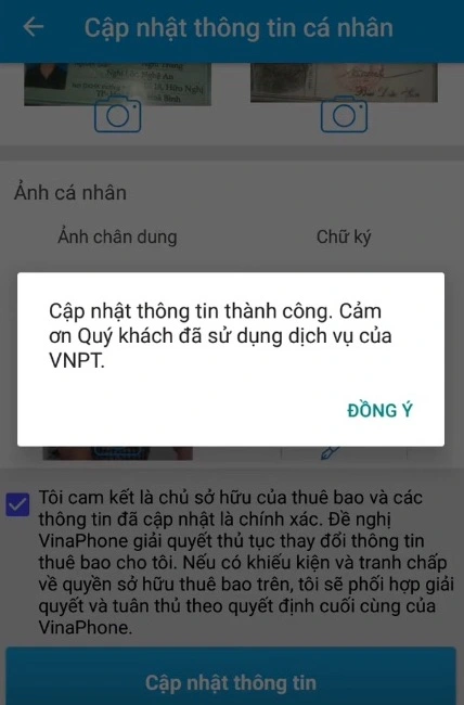 Hướng dẫn cập nhật thông tin thuê bao VinaPhone trên app My VNPT cach cap nhat thong tin sim vinaphone tai nha cuc de 6