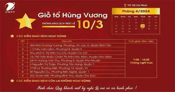 thong tin lich phuc vu ky nghi le 30 4 va 1 5 tai vnpt tp hcm