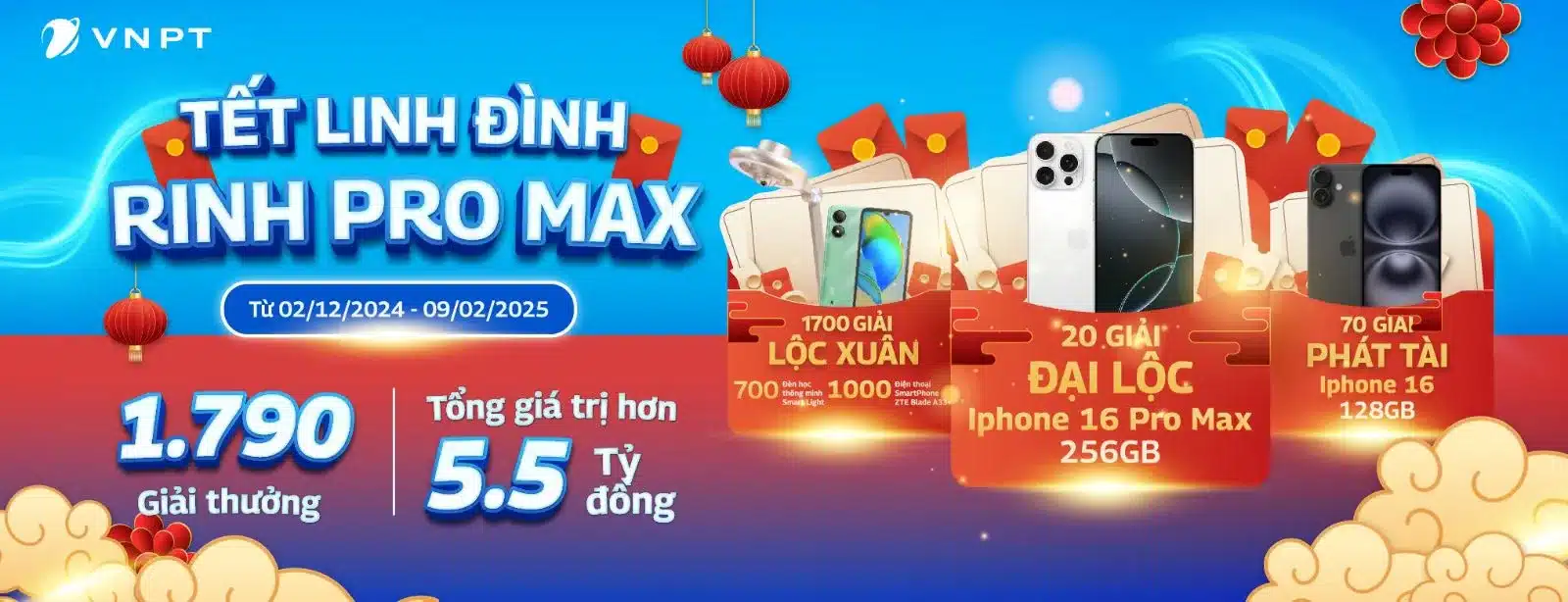 Đón Tết rộn ràng cùng VNPT VinaPhone: "Tết linh đình - Rinh Pro Max" vnpt vinaphone tet linh dinh rinh pro